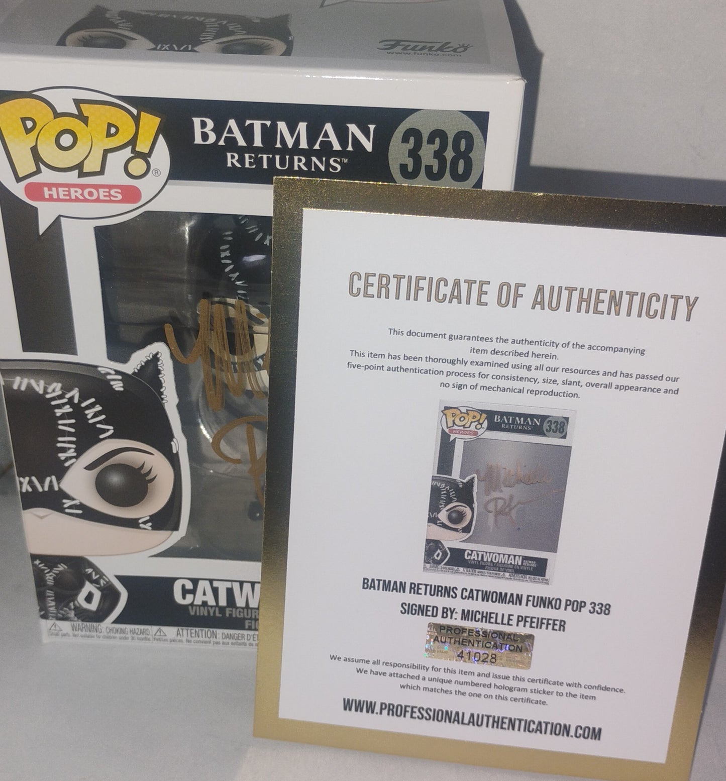 Michelle Pfeiffer Hand Signed Autograph Catwoman Funko Pop COA