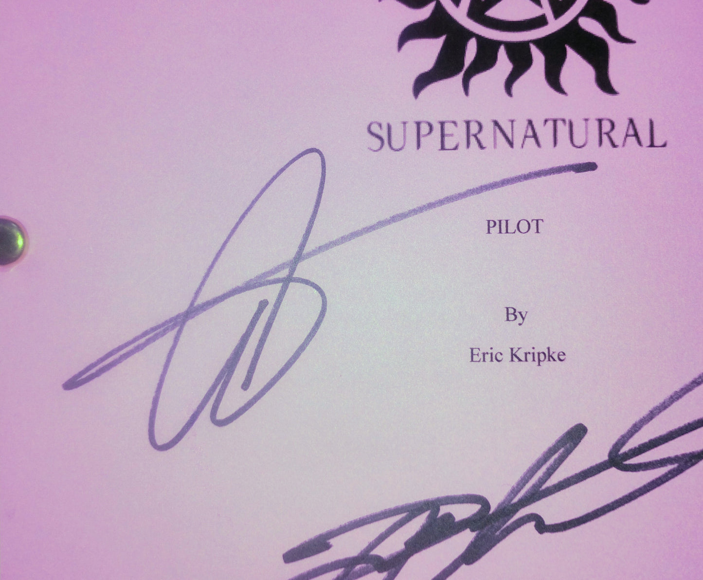 Supernatural 4x Cast Hand Signed Autograph Script COA Jensen Ackles, Jared Padalecki