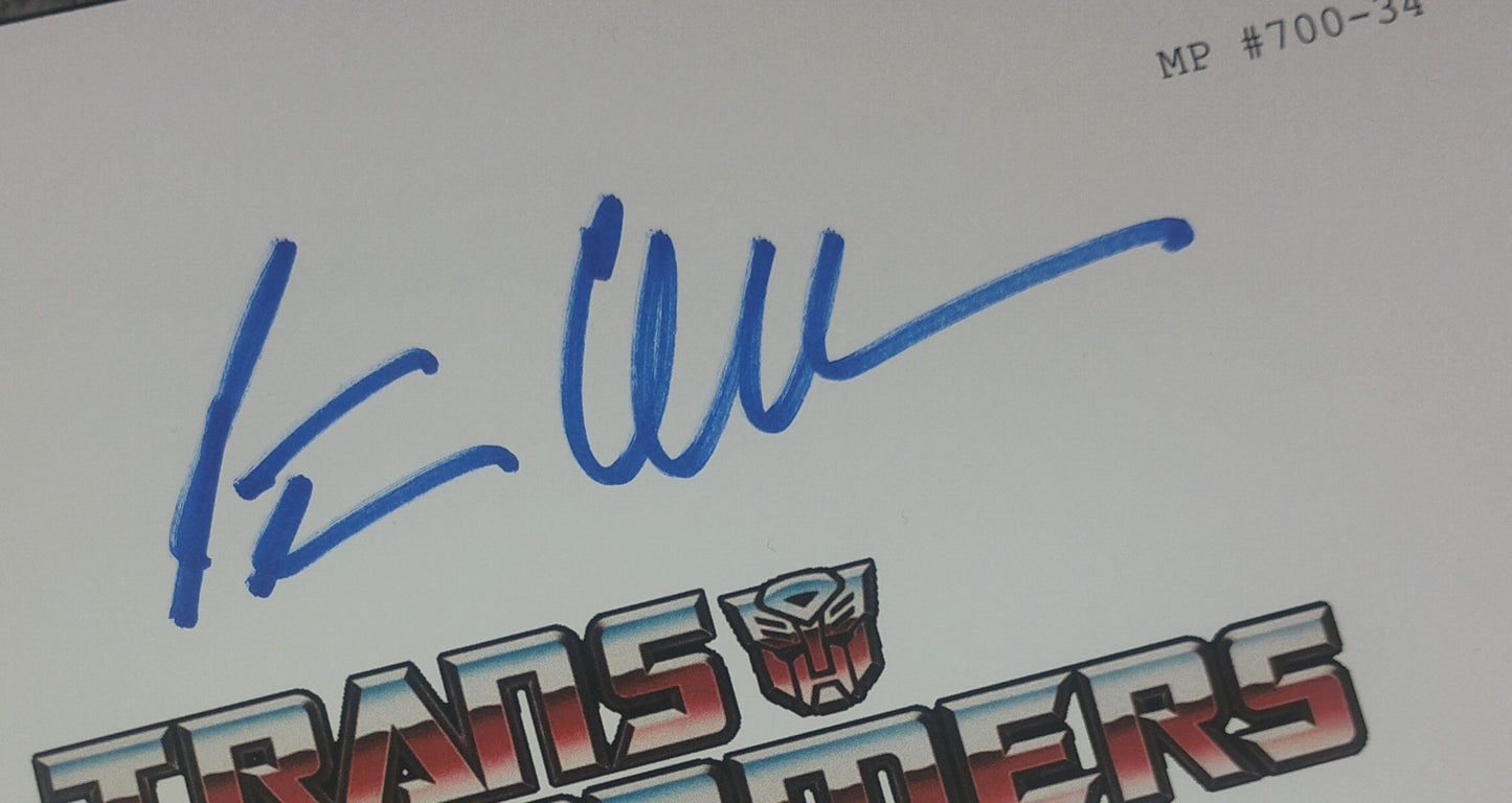 Peter Cullen, Frank Welker & Dan Gilvezan Hand Signed Autograph Transformers Script COA