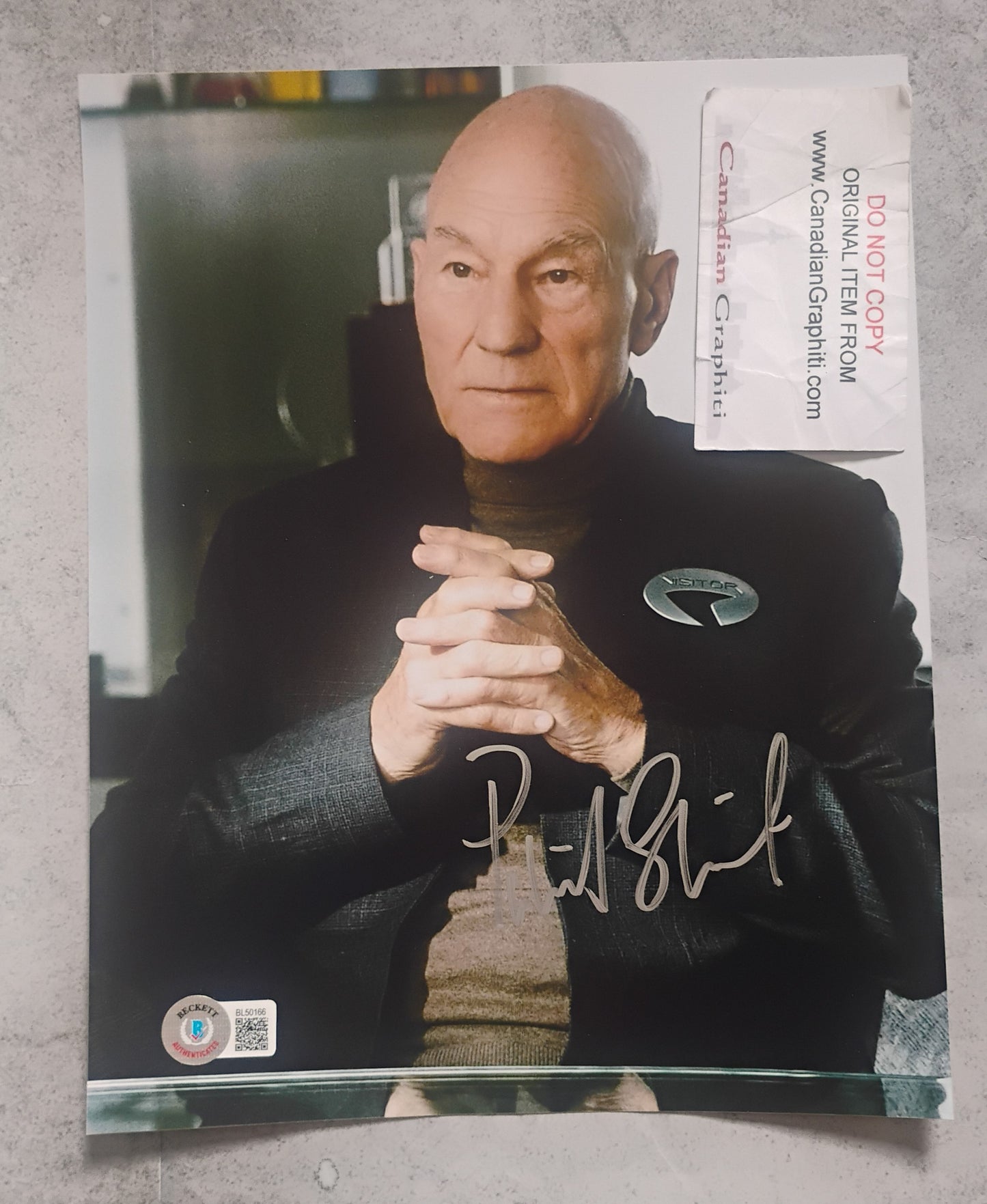 Patrick Stewart Hand Signed Autograph 8x10 Photo BAS COA Picard