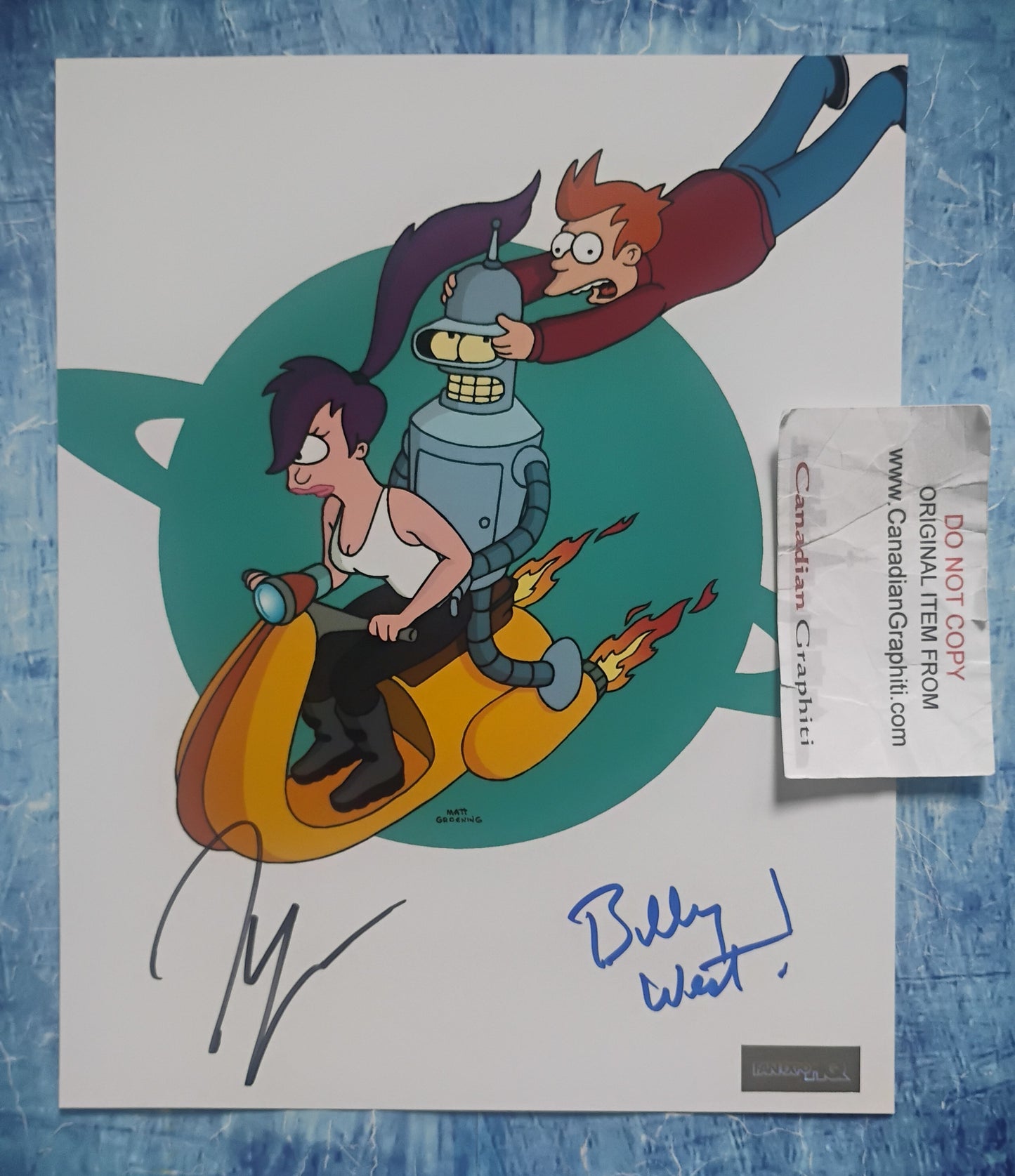 Billy West & John DiMaggio Hand Signed Autograph 8x10 Photo COA Futurama