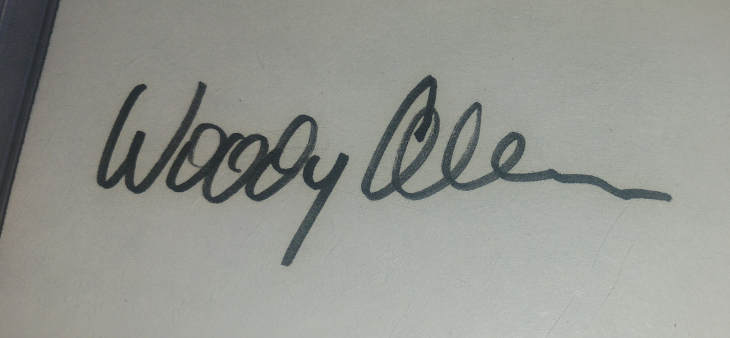 Woody Allen Hand Signed Autograph Index Card PSA COA