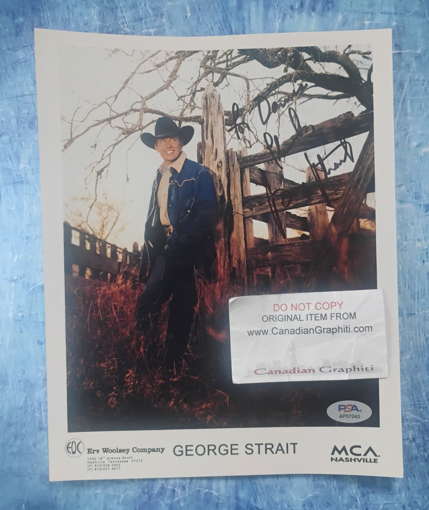 George Strait Hand Signed Autograph 8x10 Photo PSA COA