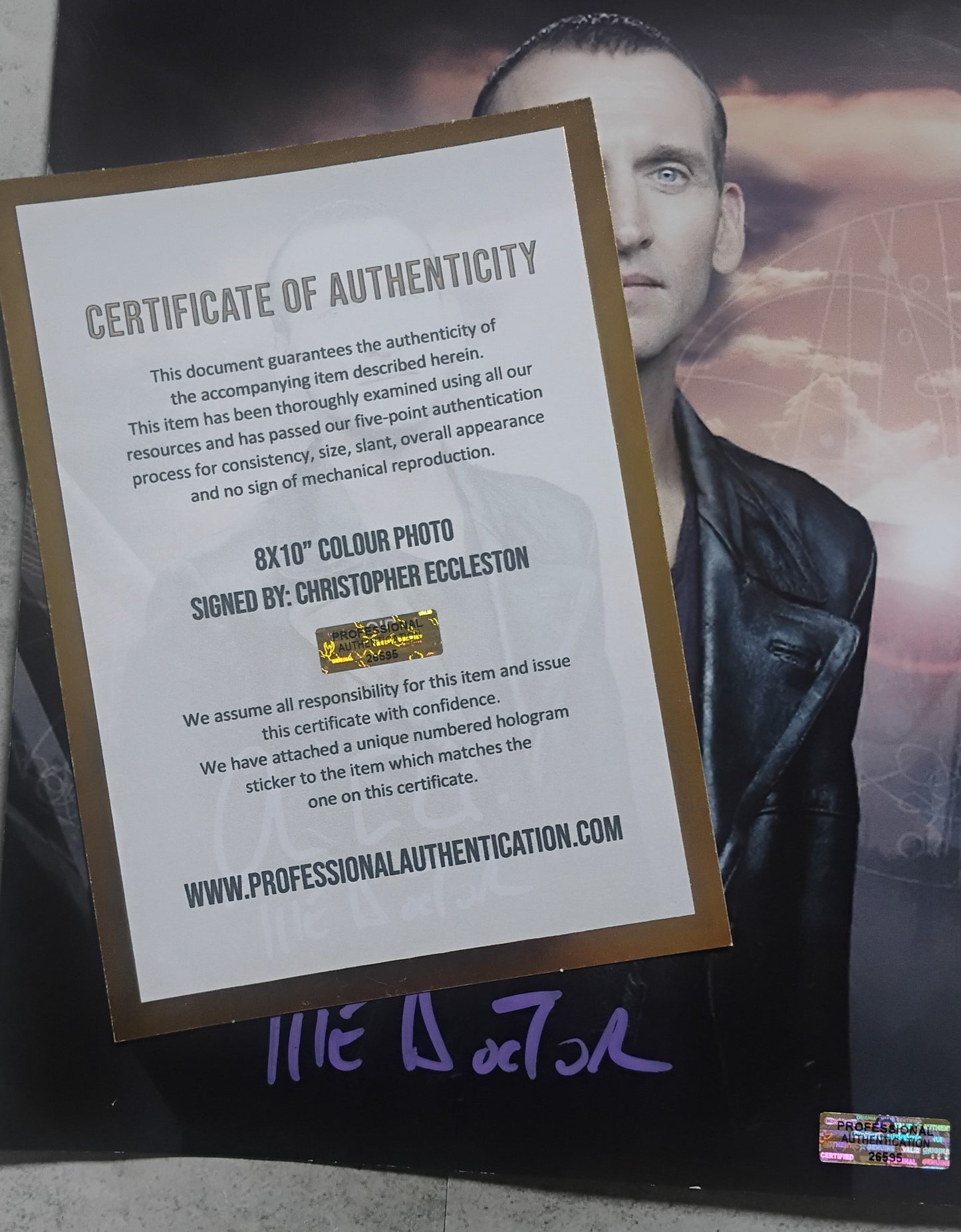 Christopher Eccleston Hand Signed Autograph 8x10 Photo COA Doctor Who
