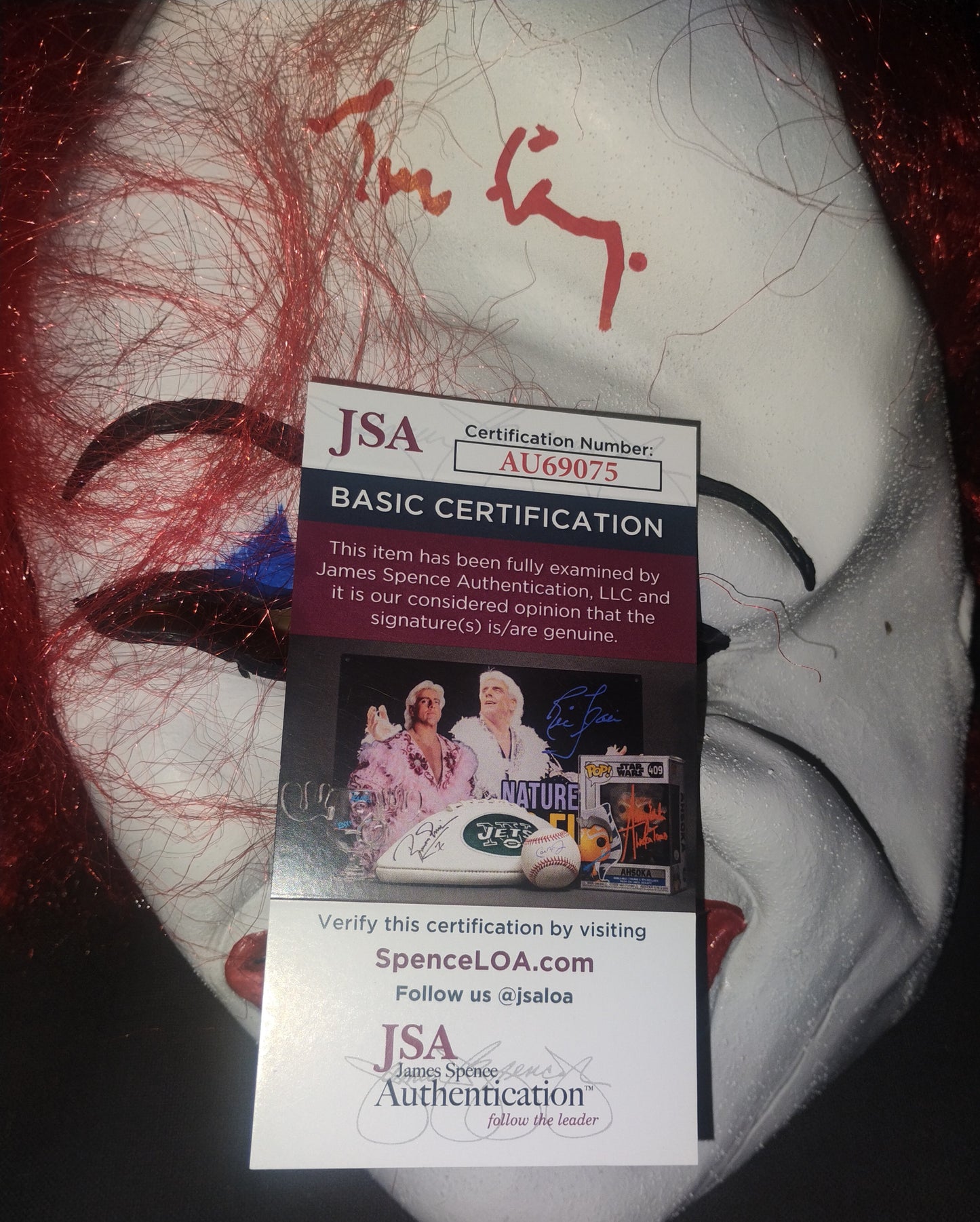 Tim Curry Hand Signed Autograph Pennywise Mask JSA COA