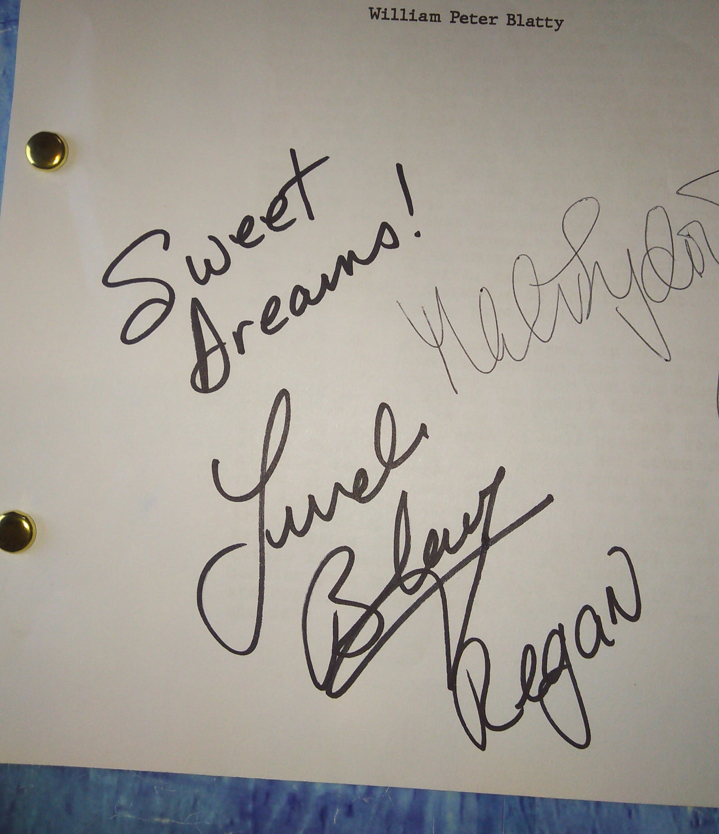 The Exorcist Cast Hand Signed Autograph Script COA Linda Blair, Ellen Burstyn & Max Von Sydow