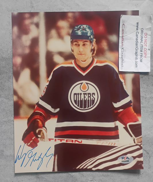 Wayne Gretzky Hand Signed Autograph Photo PSA COA Edmonton Oilers