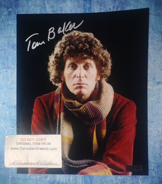 Tom Baker Hand Signed Autograph 8x10 Photo COA Doctor Who