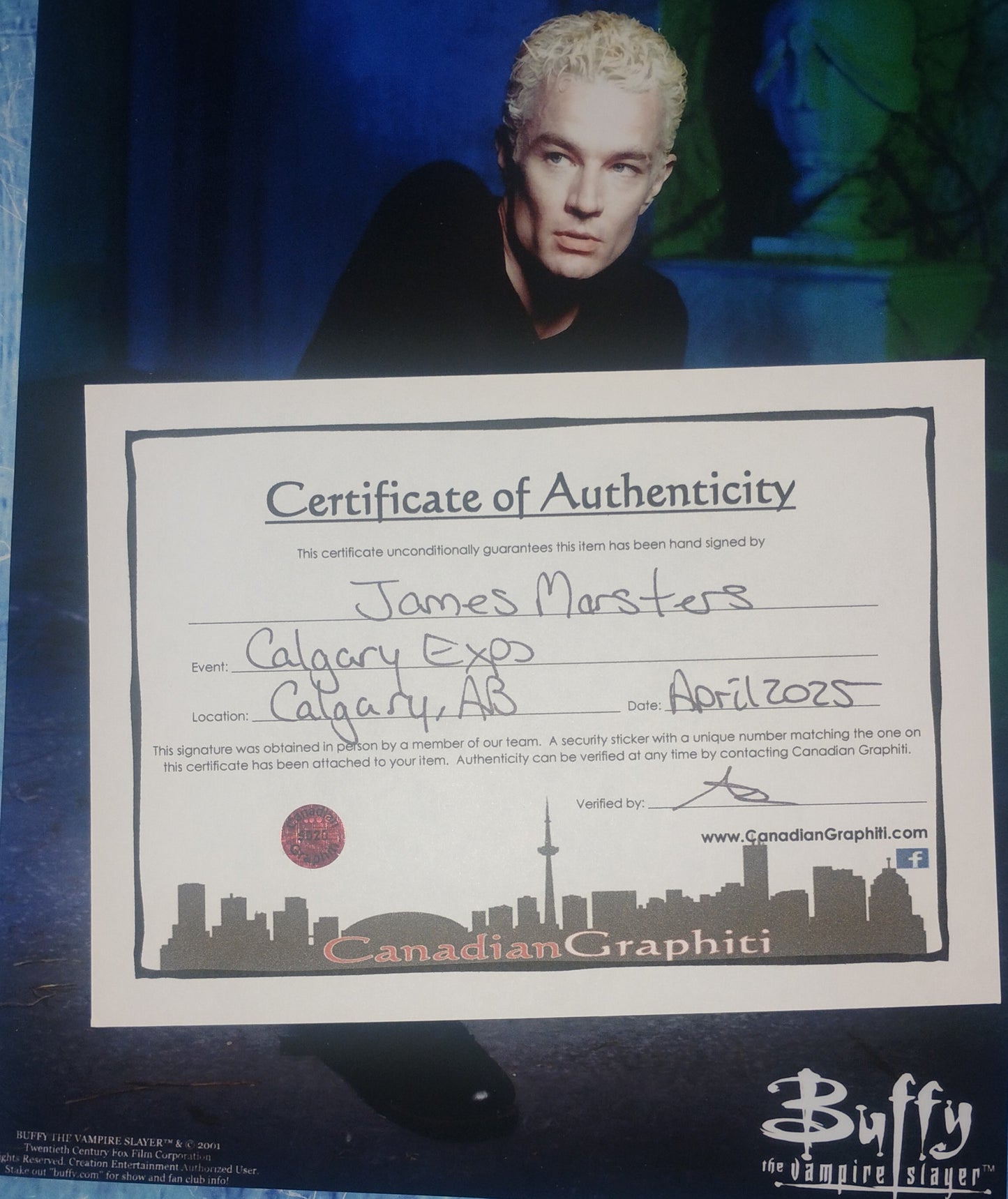 James Marsters Hand Signed Autograph 8x10 Photo COA Spike