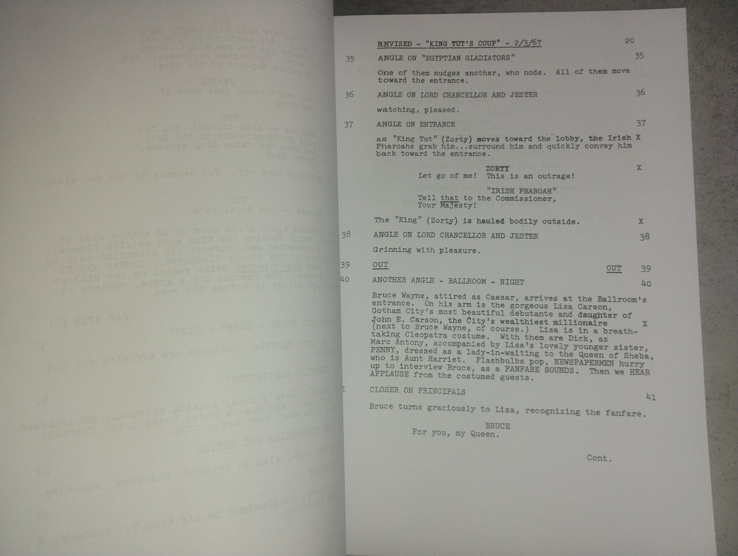 Lee Meriwether Hand Signed Autograph Batman Script COA