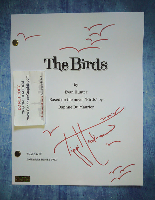 Tippi Hedren Hand Signed Autograph The Birds Script COA