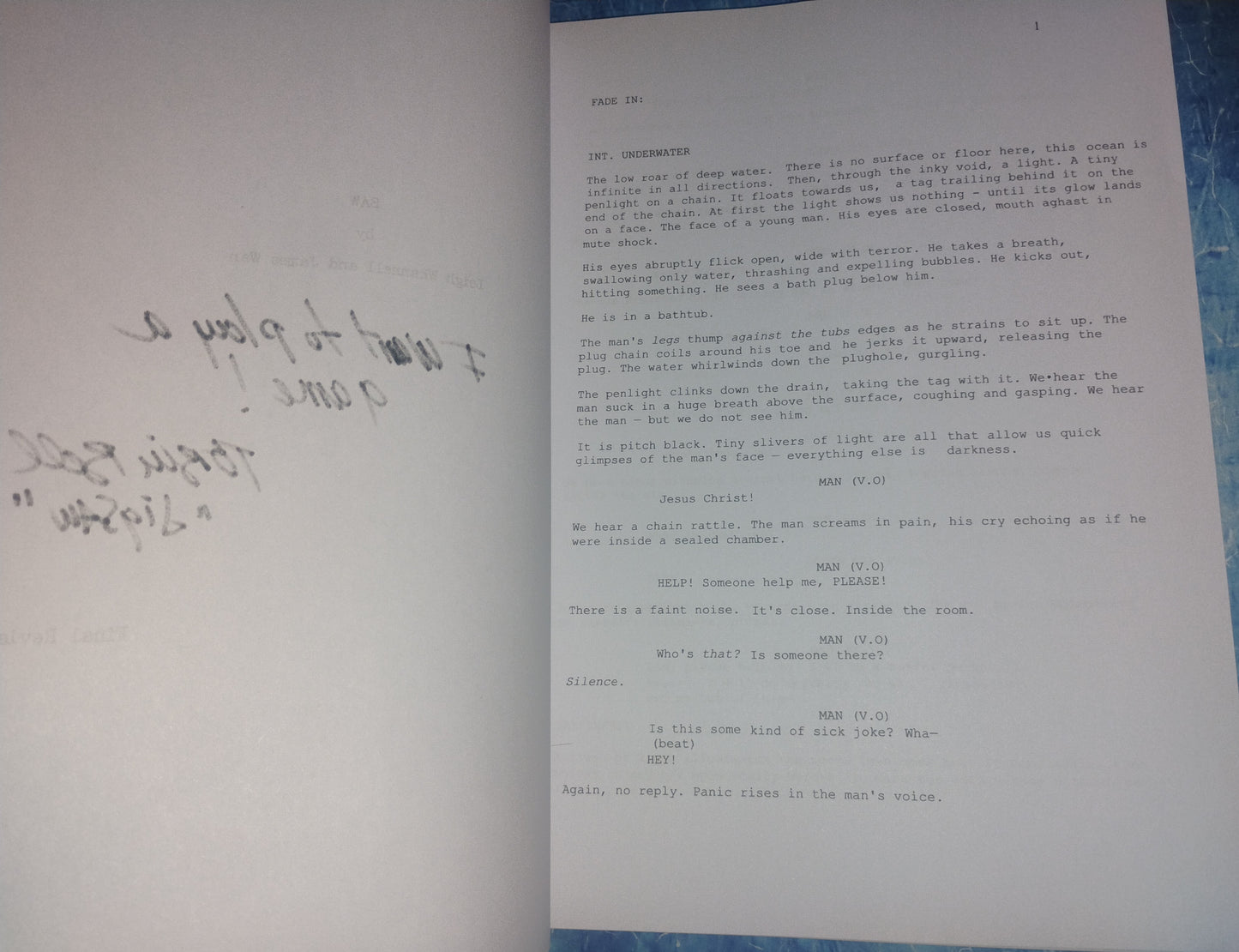 Tobin Bell Hand Signed Autograph Saw Script COA