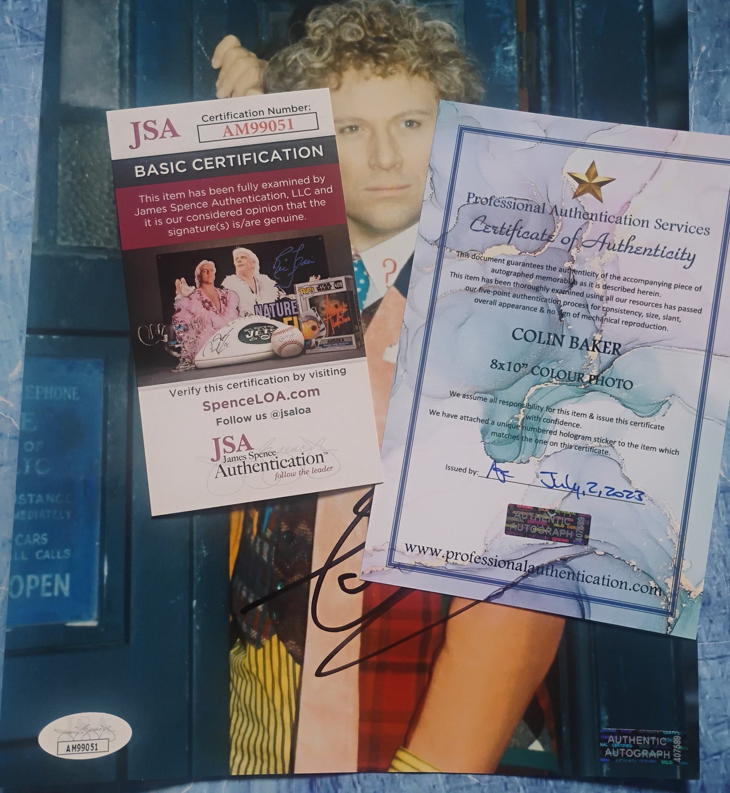 Colin Baker Hand Signed Autograph 8x10 Photo JSA COA Doctor Who