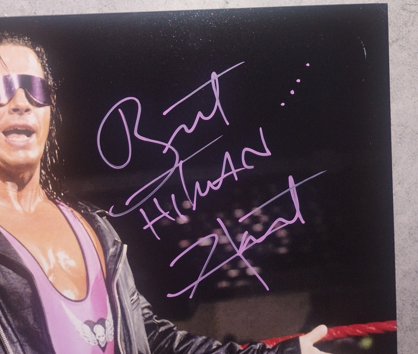 Bret The Hitman Hart Hand Signed Autograph 11x14 Photo JSA COA