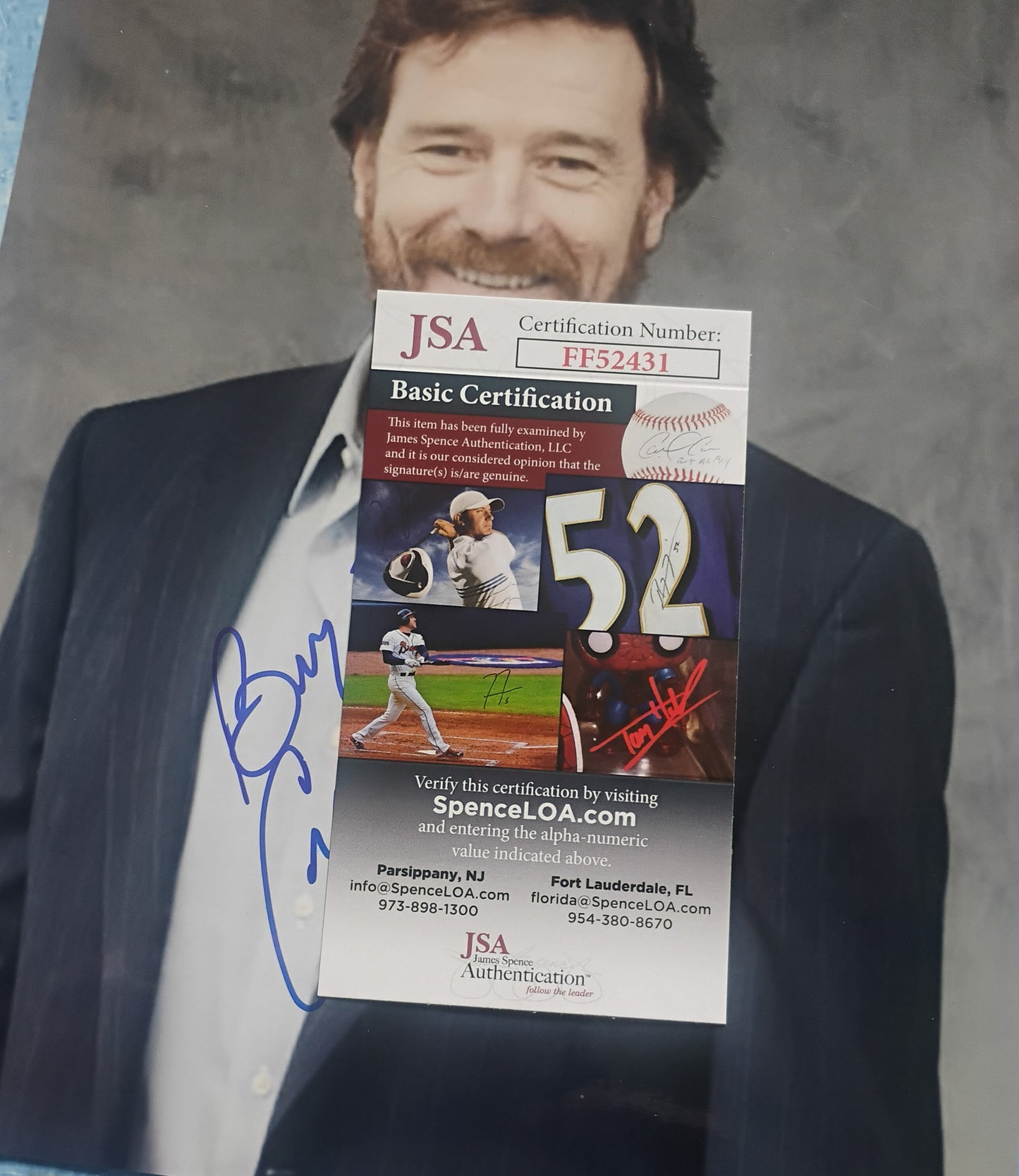 Bryan Cranston Hand Signed Autograph 8x10 Photo JSA COA