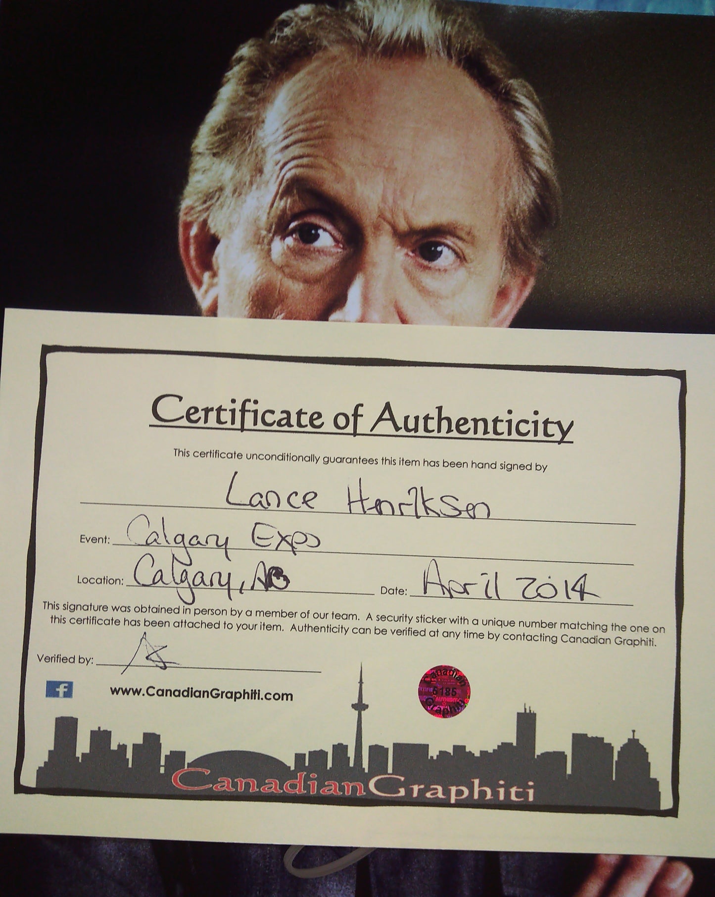 Lance Henriksen Hand Signed Autograph 8x10 Photo COA Scream