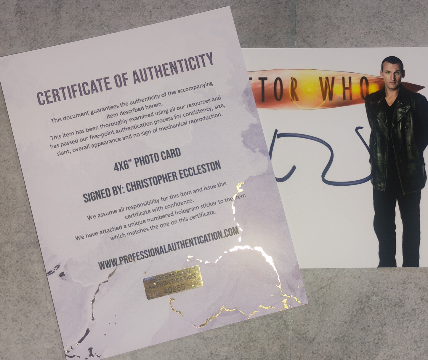 Christopher Eccleston Hand Signed Autograph Photo COA Doctor Who