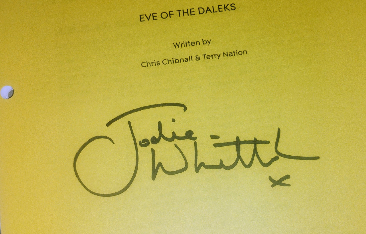 Jodie Whittaker Hand Signed Autograph Doctor Who Script COA