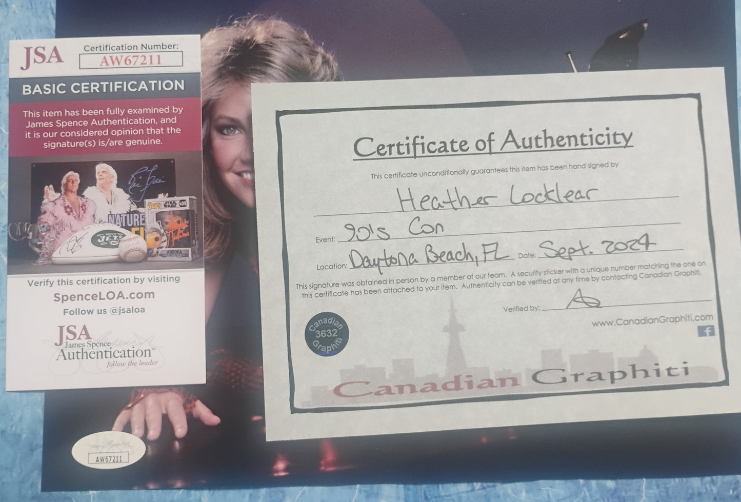 Heather Locklear Hand Signed Autograph 8x10 Photo JSA COA