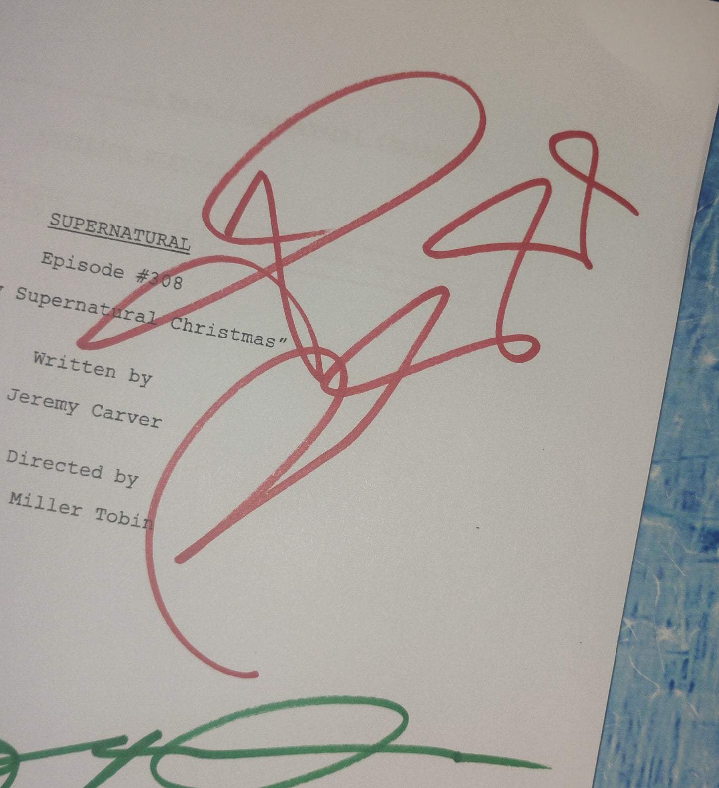 Jensen Ackles & Jared Padalecki Hand Signed Autograph Supernatural Script COA