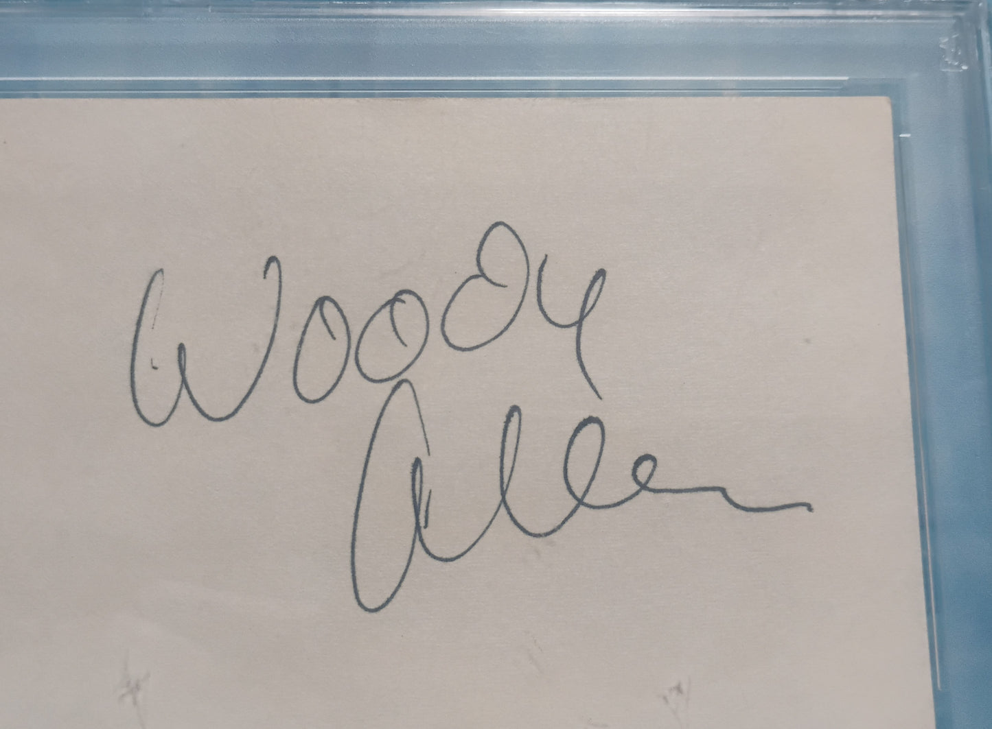 Woody Allen Hand Signed Autograph Index Card PSA COA