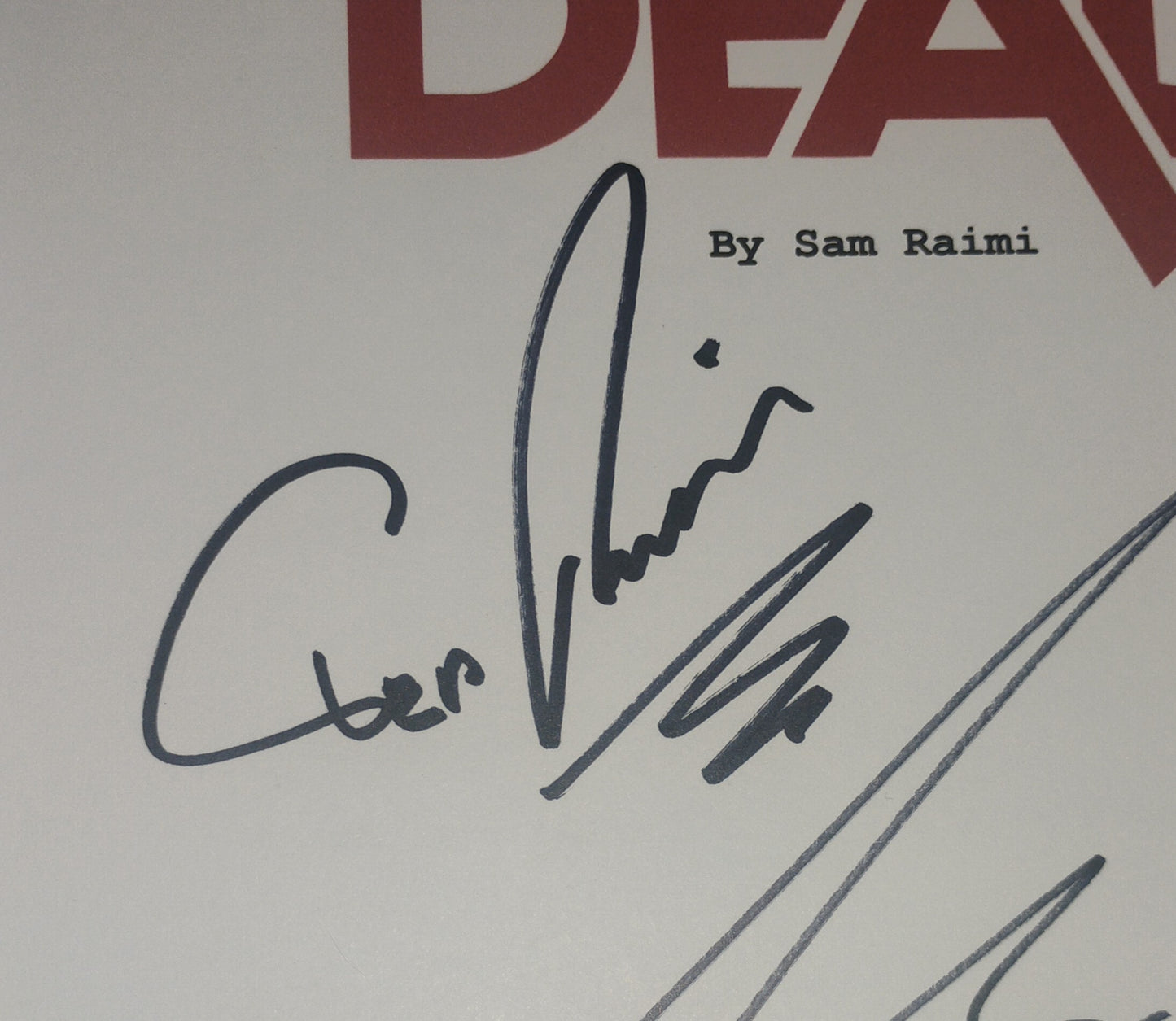 Evil Dead 5x Hand Signed Autograph Script COA Bruce Campbell, Sam Raimi