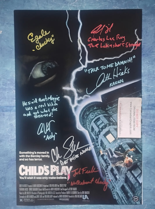 Child's Play 6x Cast Hand Signed Autograph Photo COA