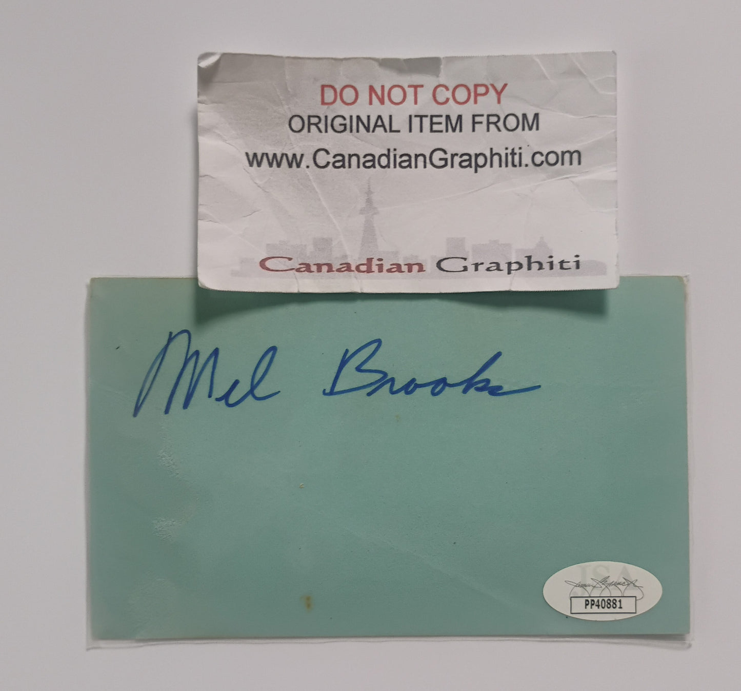 Mel Brooks Hand Signed Autograph Index Card JSA COA