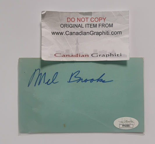 Mel Brooks Hand Signed Autograph Index Card JSA COA