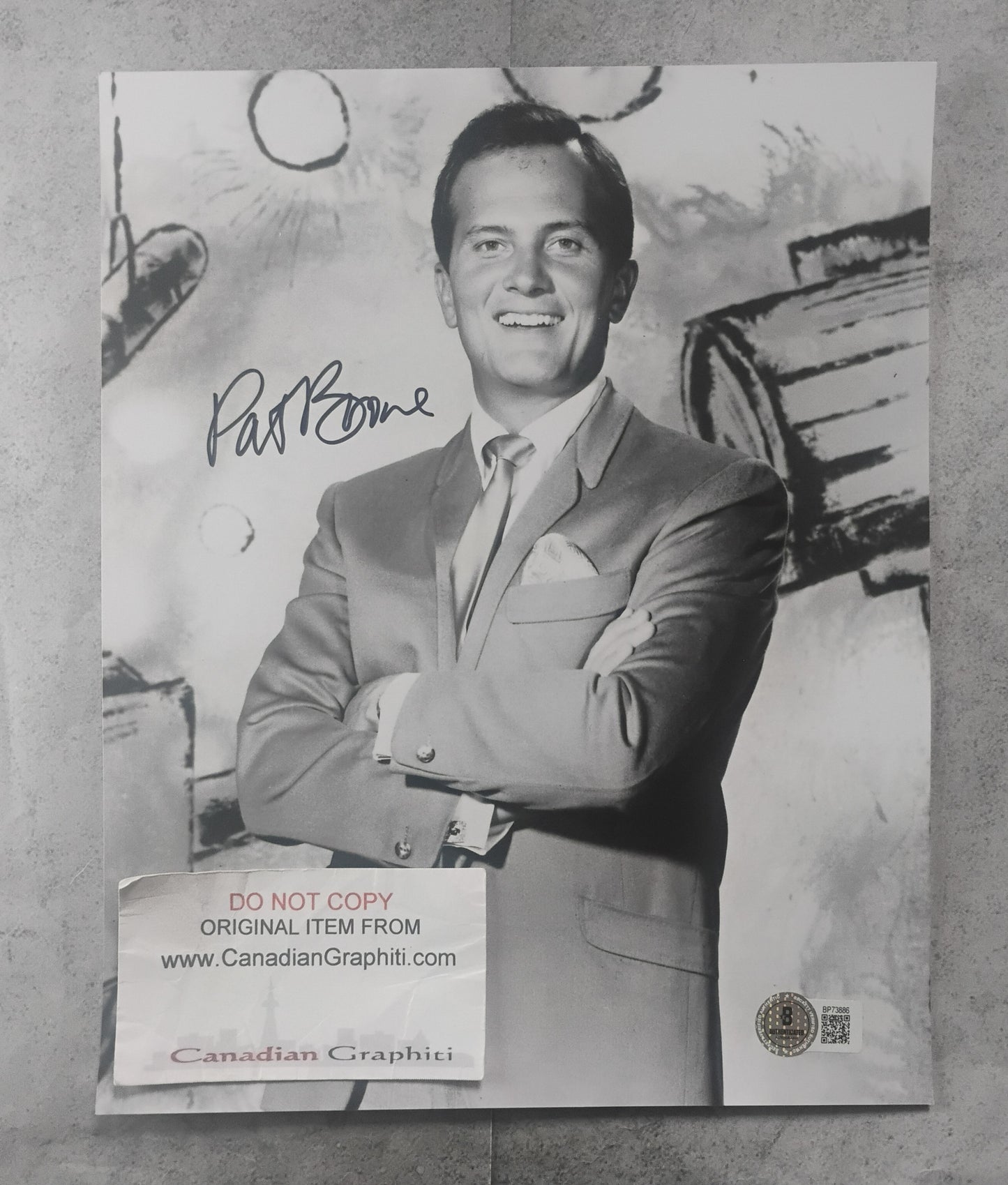 Pat Boone Hand Signed Autograph 8x10 Photo BAS COA