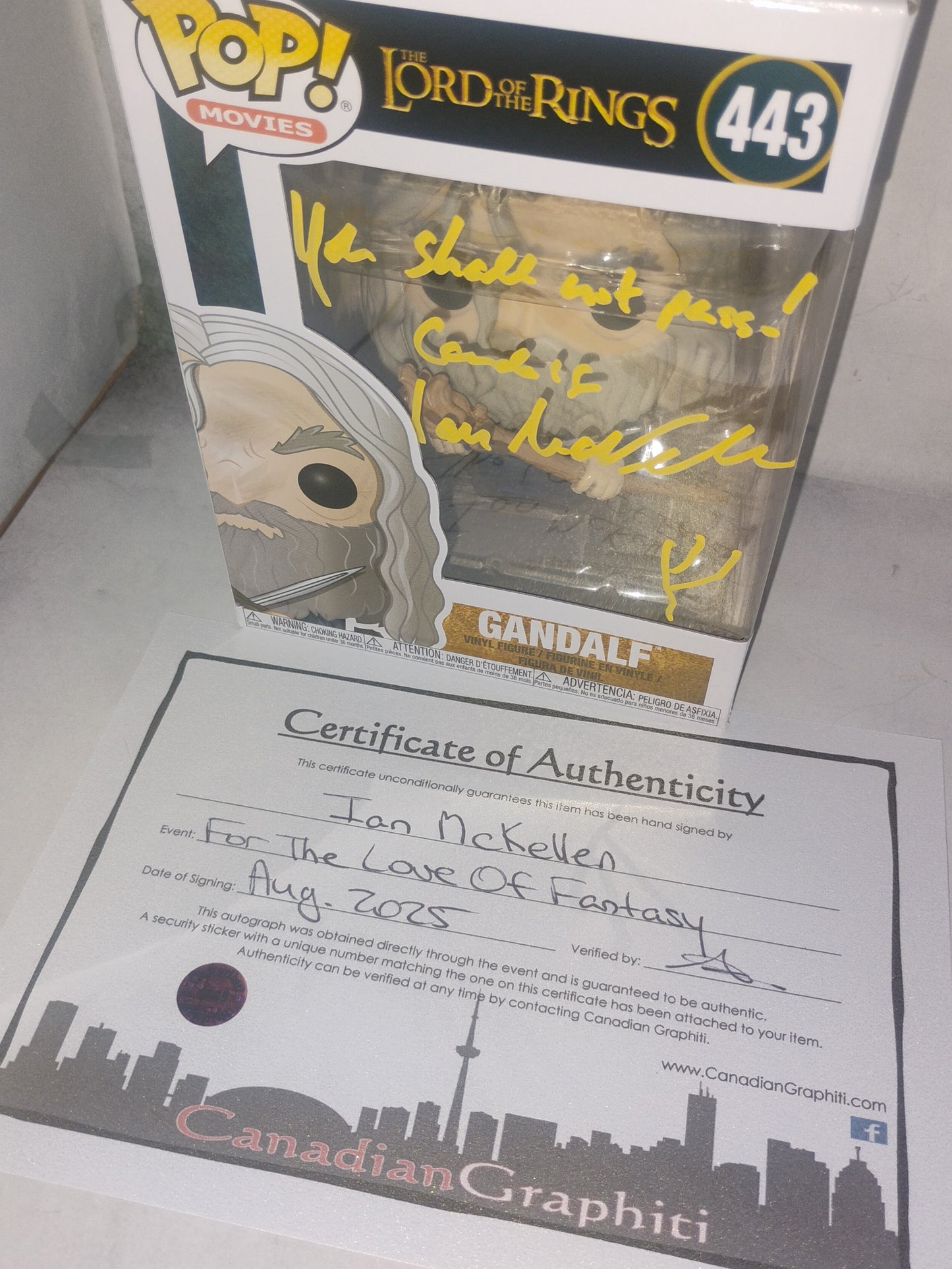 Ian McKellen Hand Signed Autograph Lord Of The Rings Funko Pop COA