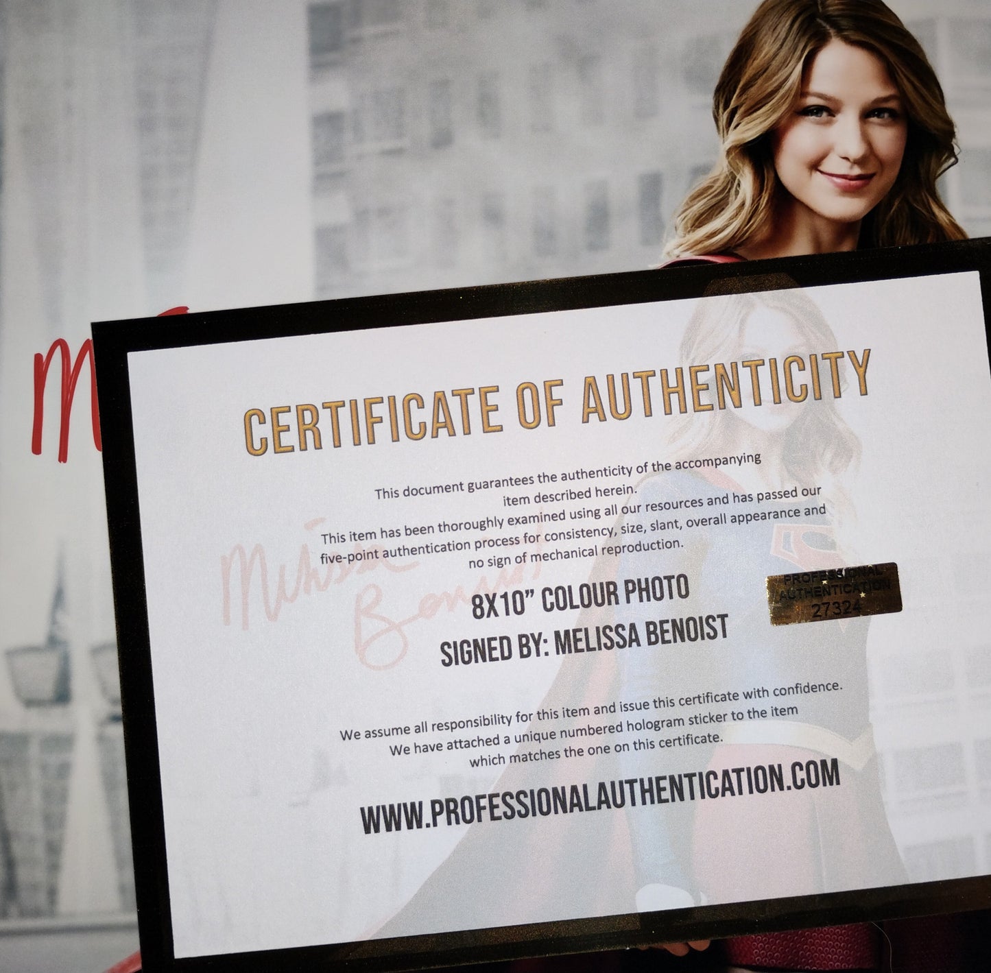 Melissa Benoist Hand Signed Autograph 8x10 Photo COA Supergirl
