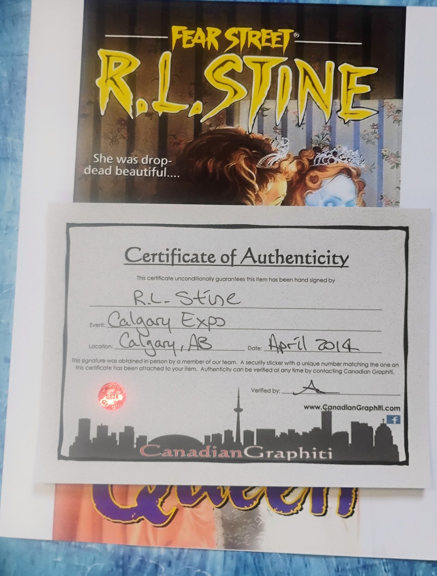 R.L. Stine Hand Signed Autograph 8x10 Photo COA Fear Street