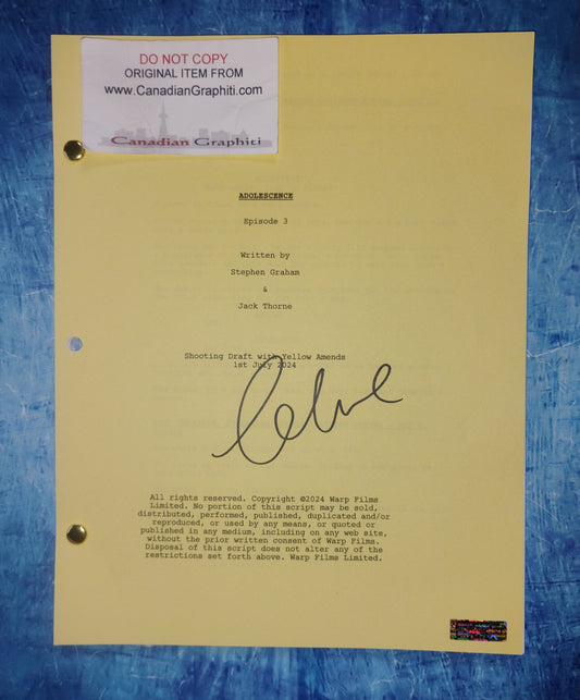Owen Cooper Hand Signed Autograph Adolescence Script COA