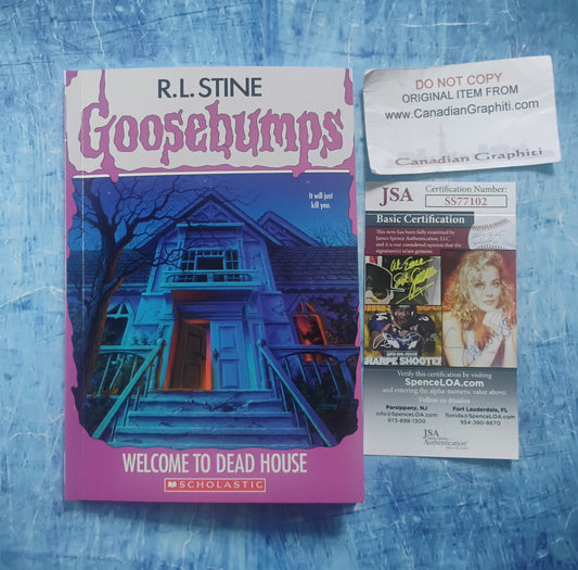 R.L. Stine & Tim Jacobus Hand Signed Autograph Goosebumps Book JSA COA