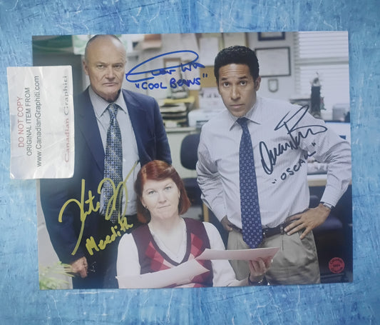 Creed Bratton, Kate Flannery & Oscar Nunez Hand Signed Autograph 8x10 Photo COA The Office