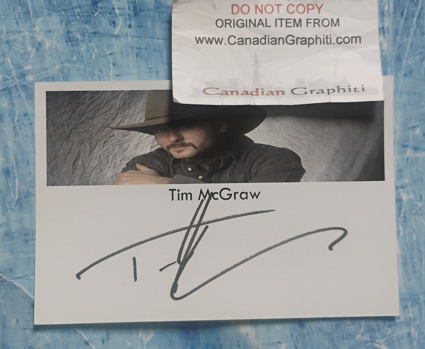 Tim McGraw Hand Signed Autograph Index Card COA