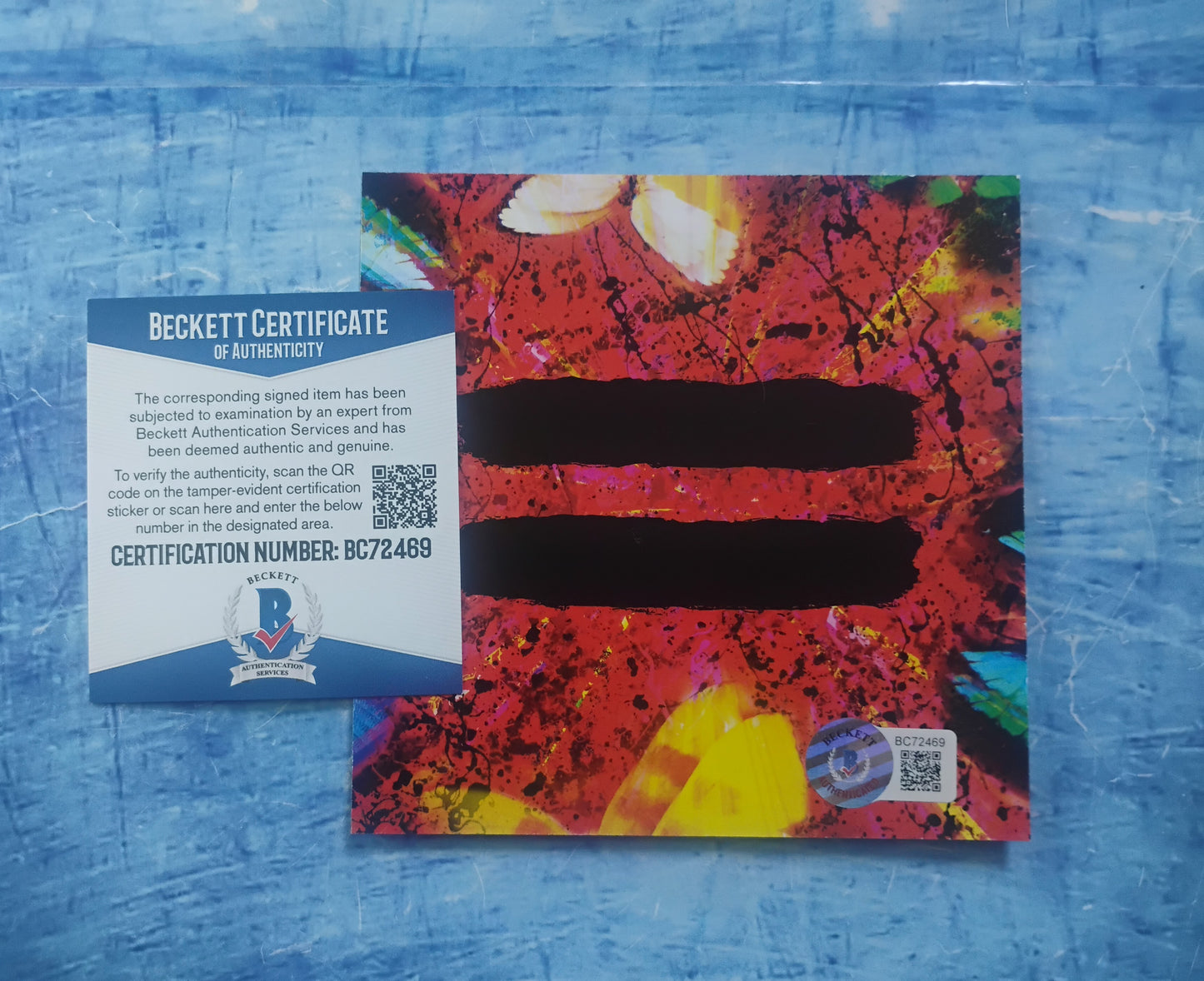 Ed Sheeran Hand Signed Autograph Equals CD Framed BAS COA