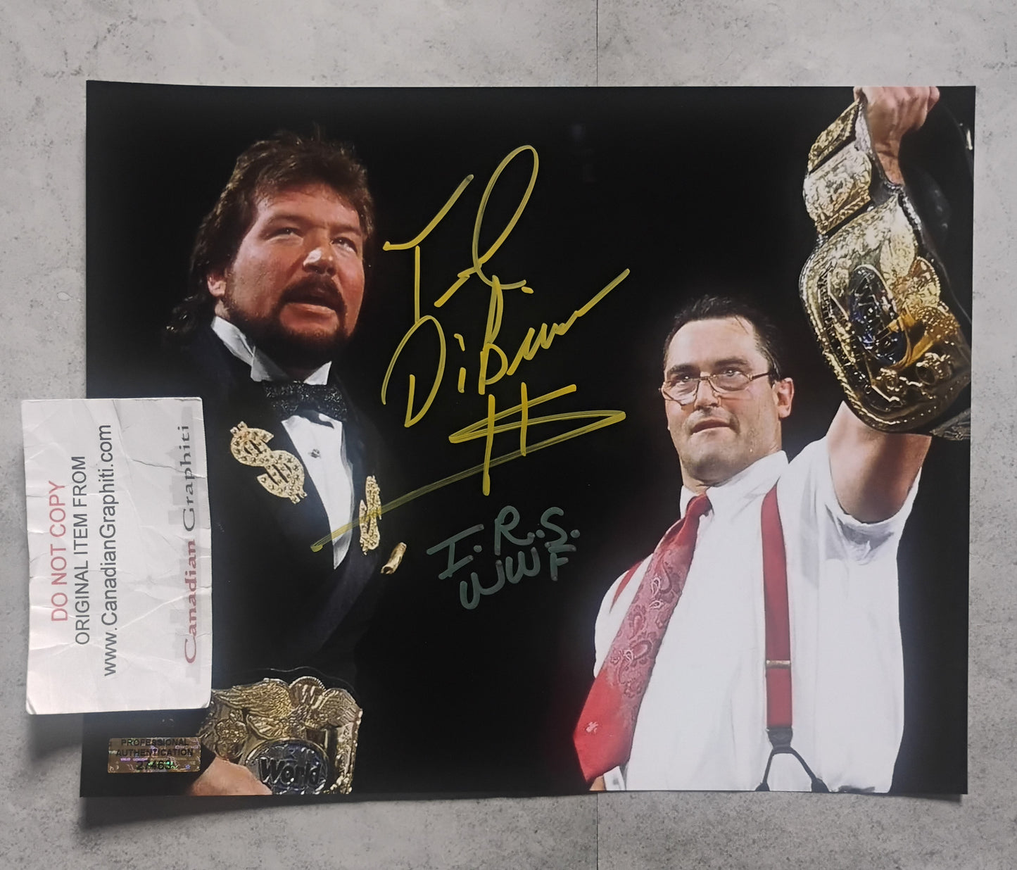 Ted DiBaise & I.R.S. Mike Rotunda Hand Signed Autograph 8x10 Photo COA