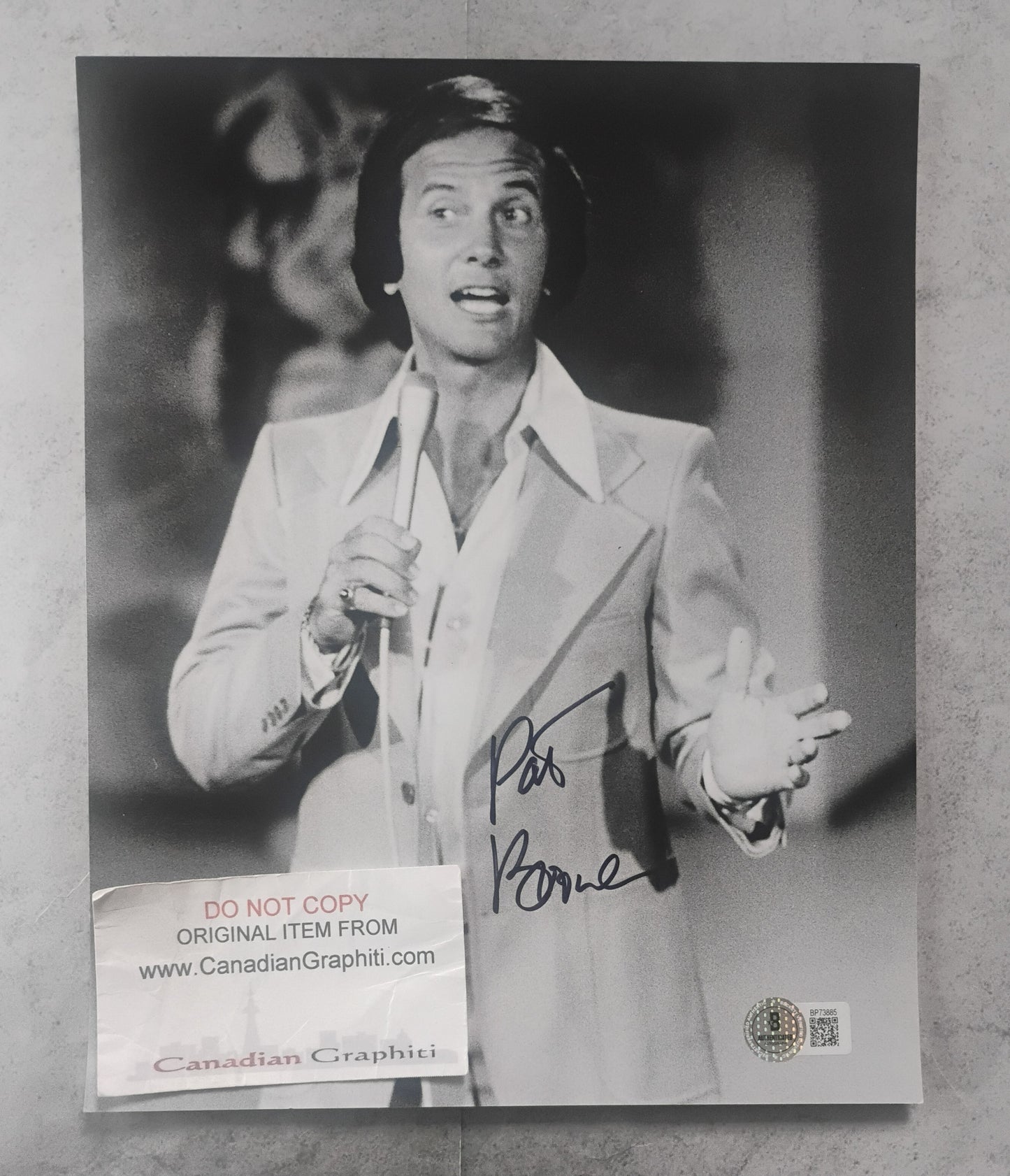 Pat Boone Hand Signed Autograph 8x10 Photo BAS COA