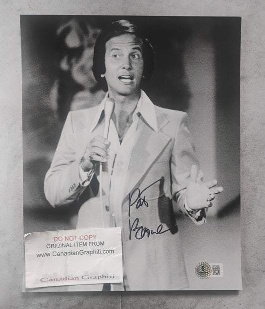 Pat Boone Hand Signed Autograph 8x10 Photo BAS COA