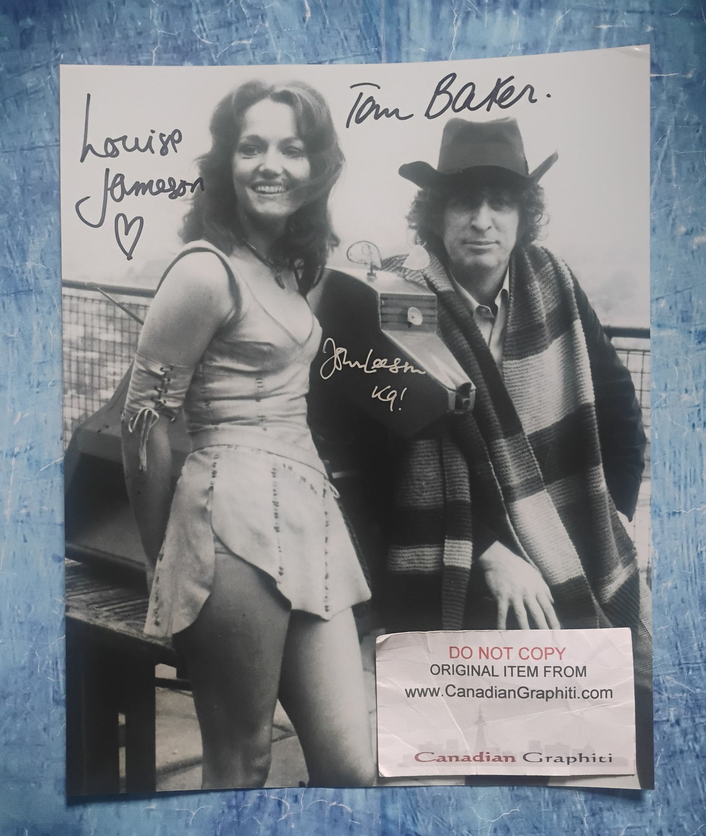 Tom Baker, Louise Jameson & John Leeson Hand Signed Autograph 8x10 Photo COA Doctor Who