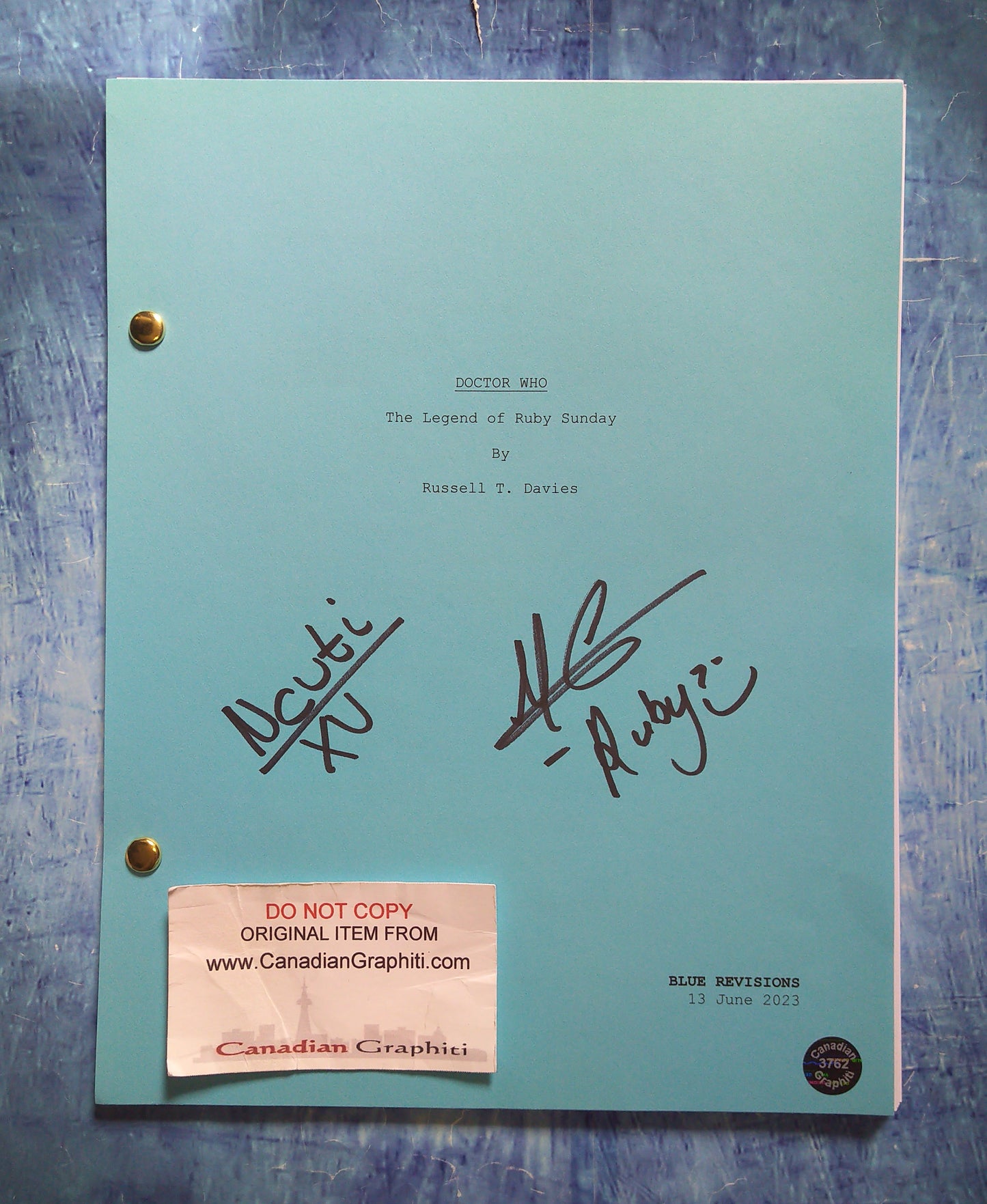 Millie Gibson & Ncuti Gatwa Hand Signed Autograph Doctor Who Script COA