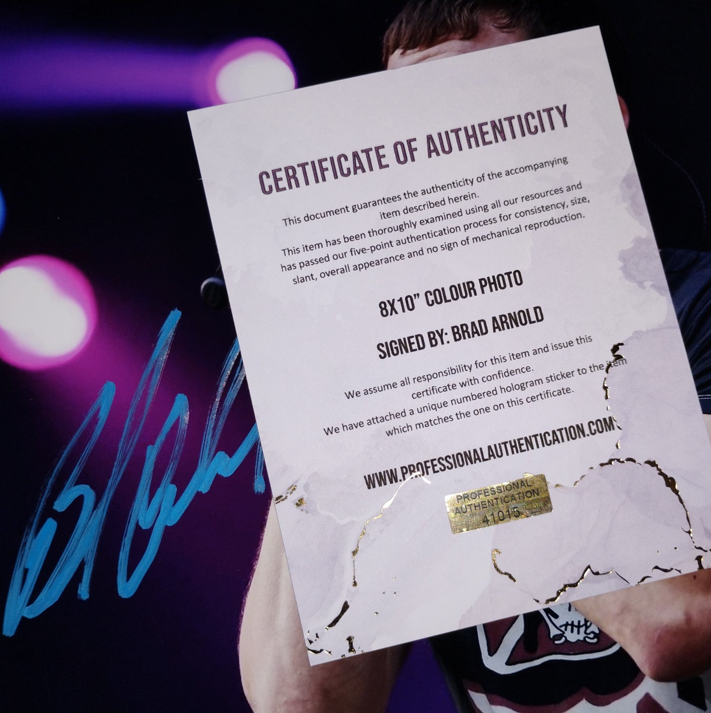 Brad Arnold Hand Signed Autograph 8x10 Photo COA