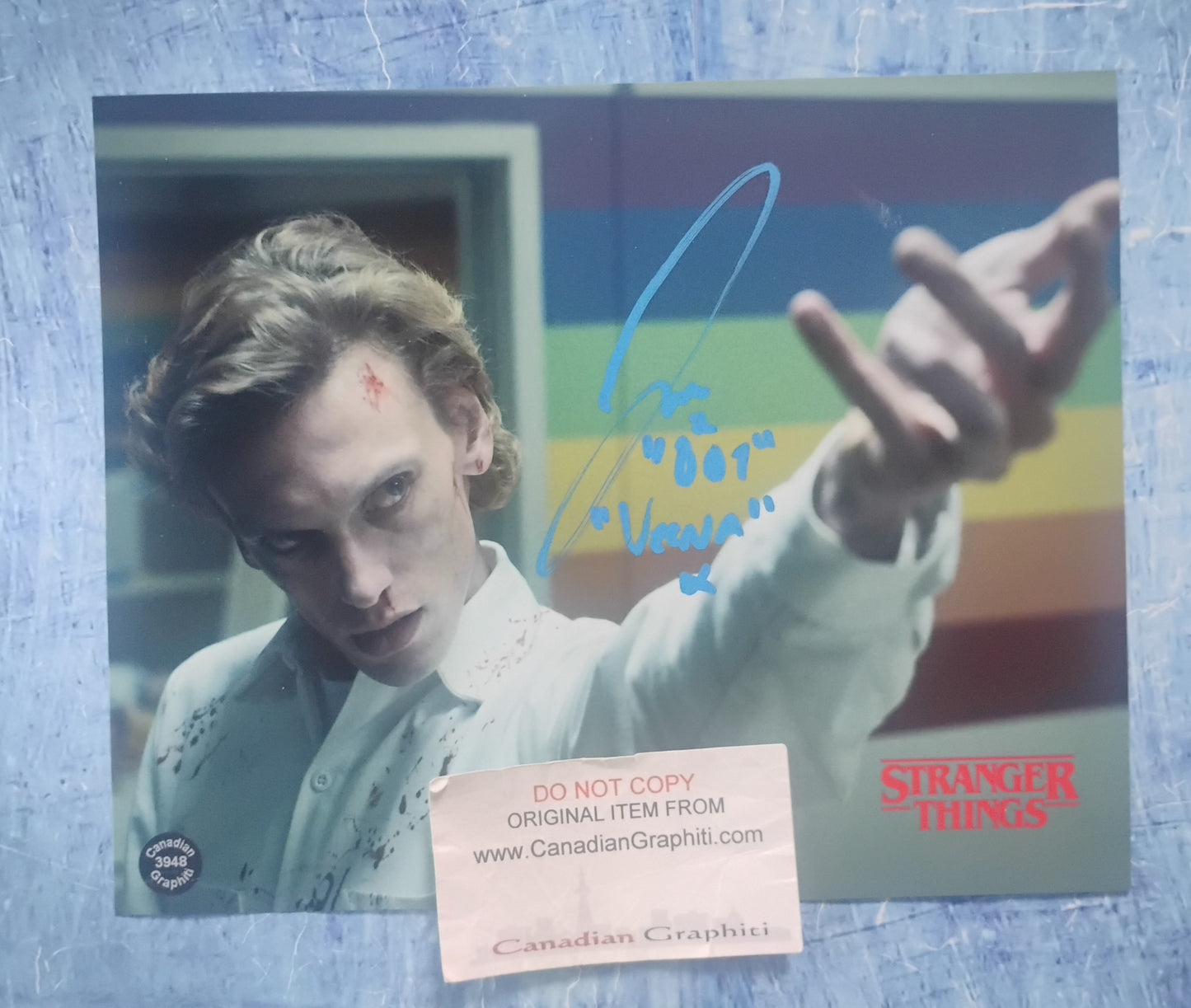 Jamie Campbell Bower Hand Signed Autograph 8x10 Photo COA Stranger Things