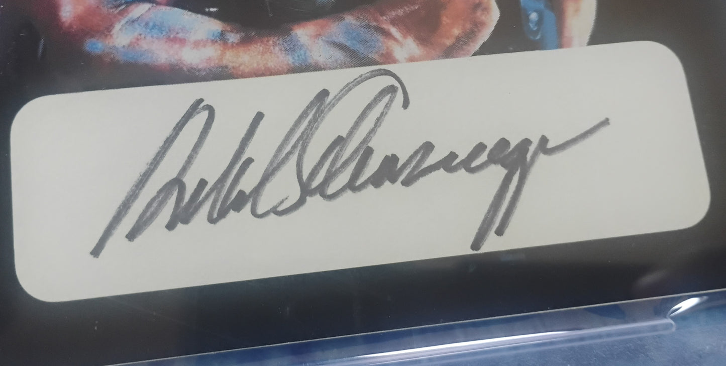 Arnold Schwarzenegger Hand Signed Autograph Photo Slabbed PSA COA Commando