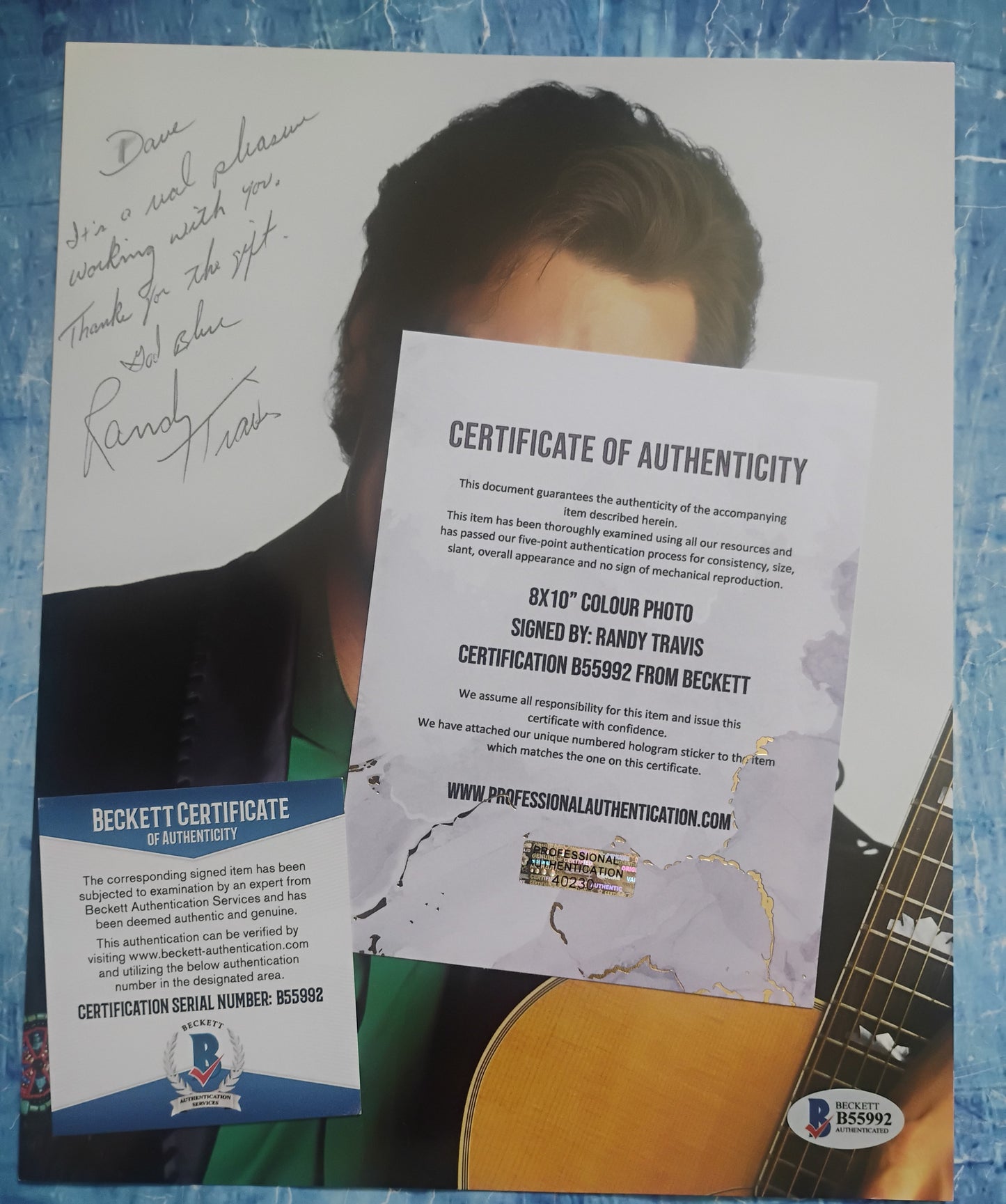 Randy Travis Hand Signed Autograph 8x10 Photo BAS COA