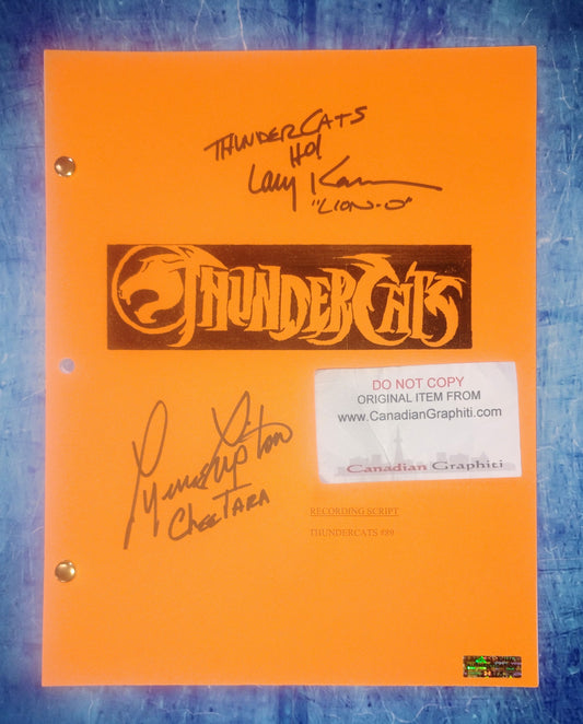 Larry Kenney & Lynne Lipton Hand Signed Autograph Thundercats Script COA