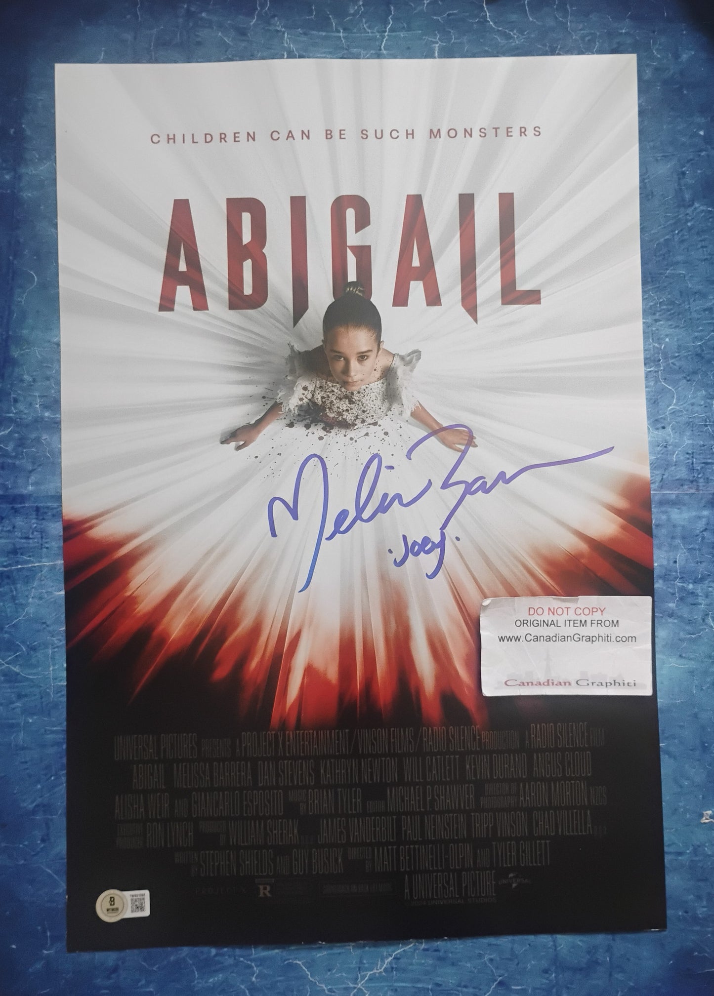 Melissa Berrera Hand Signed Autograph 12x18 Photo BAS COA Abigail