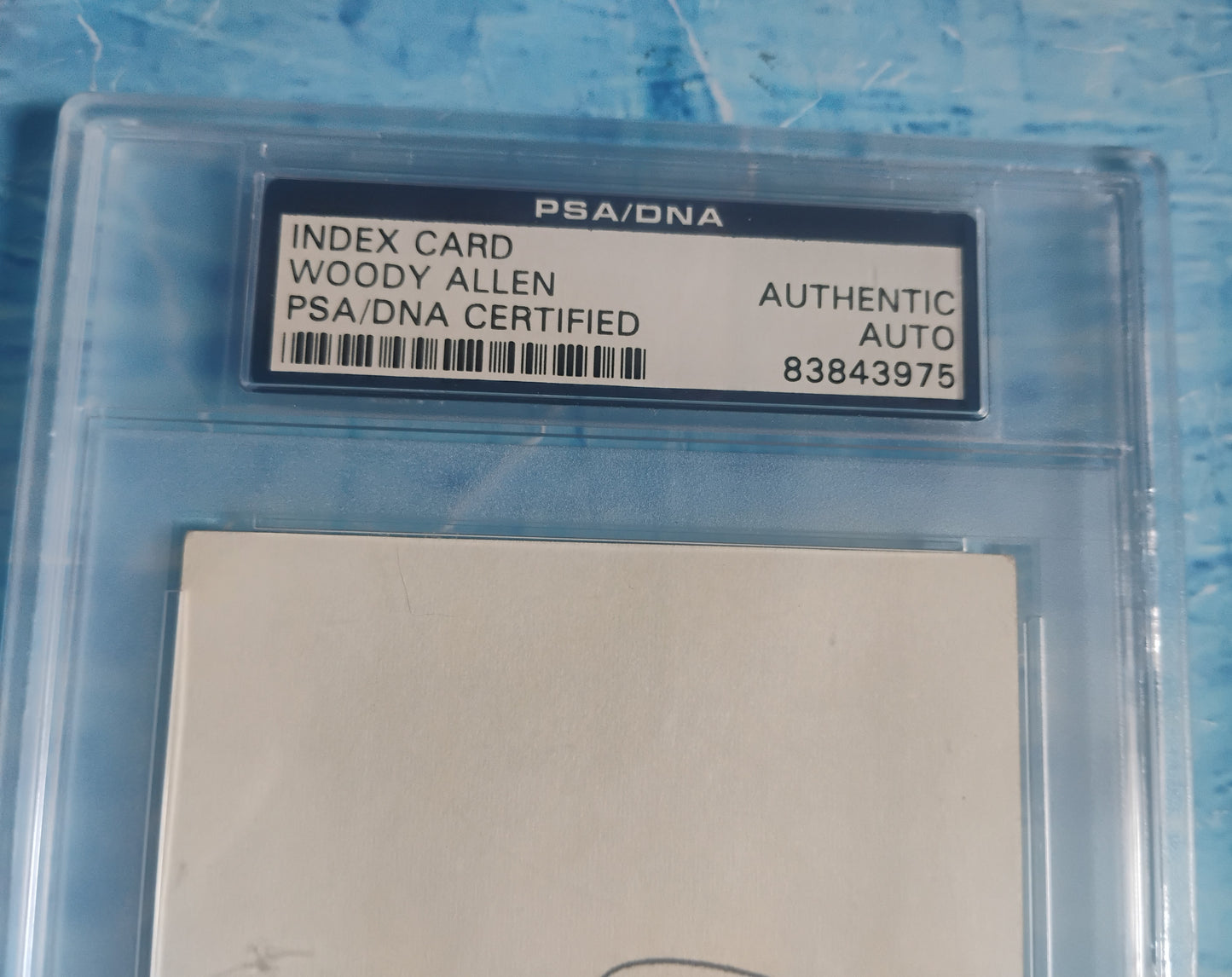 Woody Allen Hand Signed Autograph Index Card PSA COA